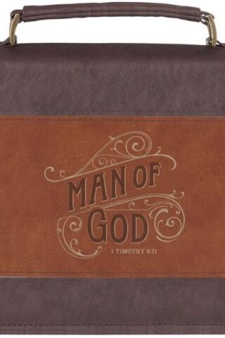 1220000326309 Classic Premium Vegan Leather Inspirational Bible Cover for Men: Man of God Enco