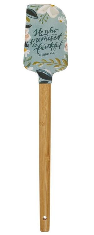 1220000720800 Inspirational Scripture Women's Food Grade Silicone Spatula: He Who Promised Enc