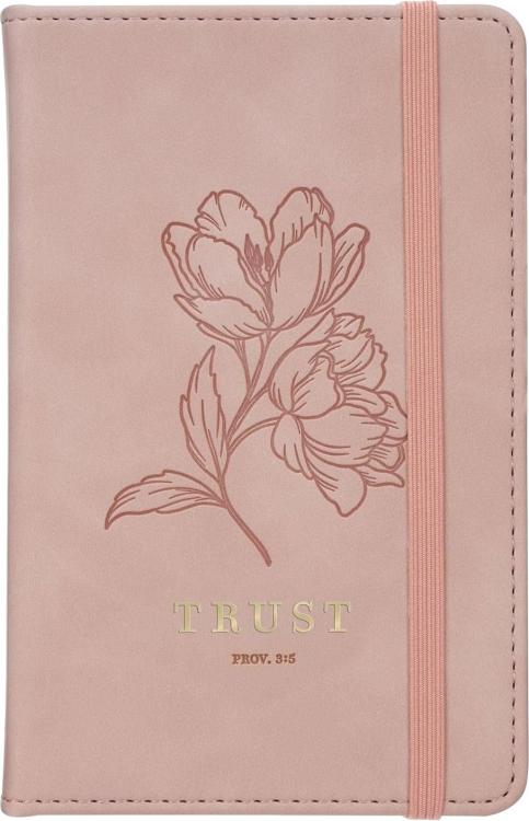 1220000721036 Trust Mottled Blush Notebook With Elastic Band Closure Proverbs 3:5