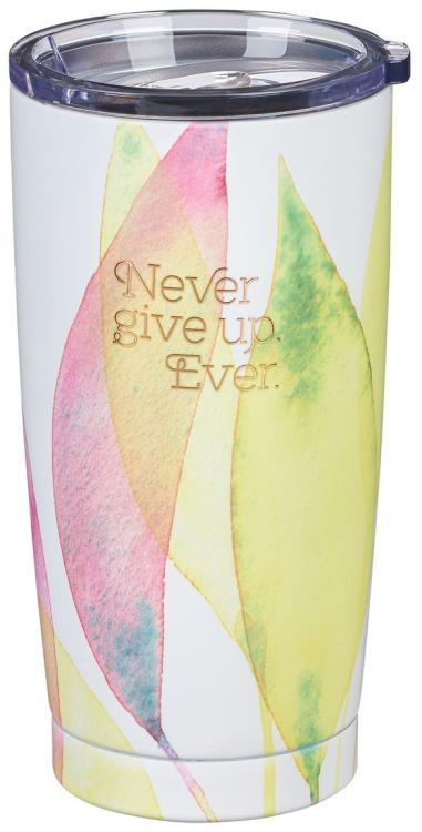 1230000109369 Never Give Up Citrus Leaves Stainless Steel Tumbler