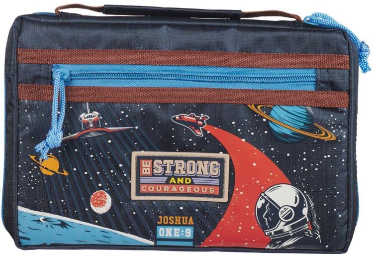 6006937170674 Fashion Polyester Bible Cover for Boys & Girls: Be Strong Inspirational Scriptur