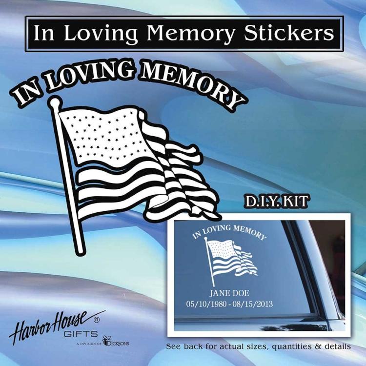 603799561112 In Loving Memory Flag Window Sticker (Bumper Sticker)