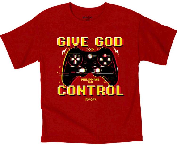 612978643846 Kerusso Kids Give God Control (Large T-Shirt)