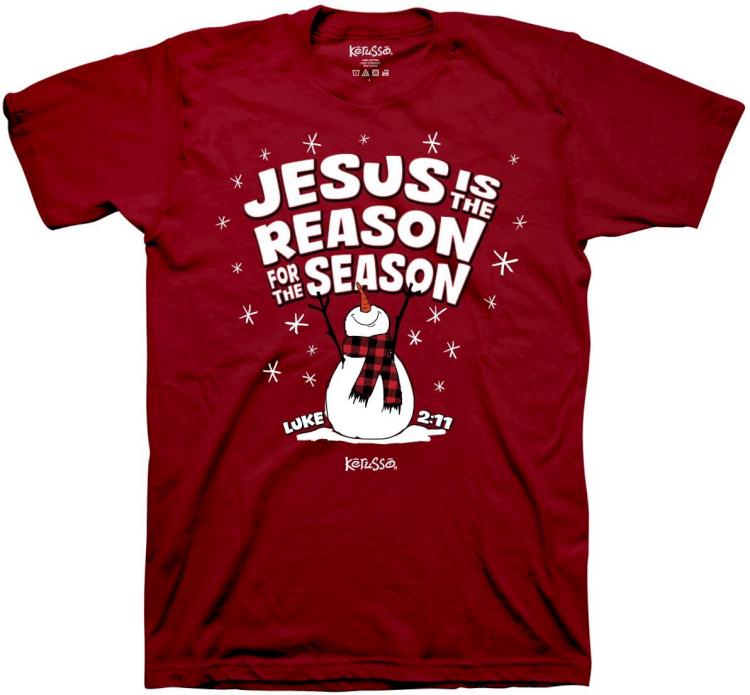 612978656082 Kerusso Kids Jesus Is The Reason Snowman (Medium T-Shirt)