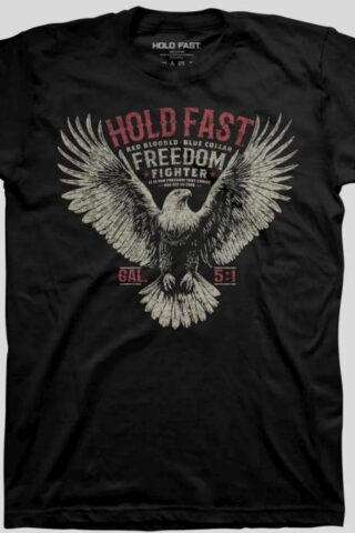 612978657379 Hold Fast Freedom Fighter Eagle (Large T-Shirt)