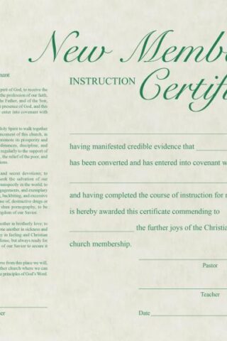 9780805472721 New Member Instruction Certificate