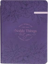 9781639528509 Noble Things Purple Faux Leather Classic Journal With Pen Holder Proverbs 3