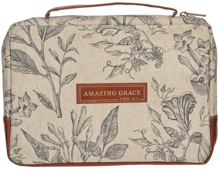 1220000323087 Premium Vegan Leather Fashion Bible Cover for Women: Amazing Grace - 2 Cor. 12 I