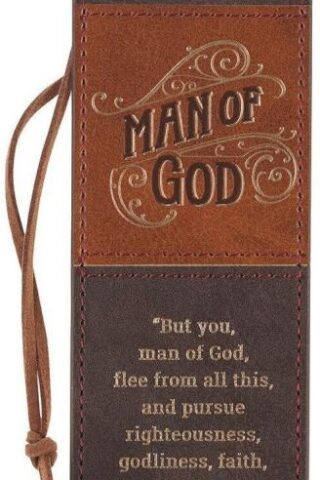 1220000326040 Premium Inspirational Scripture Vegan Leather Bookmark for Men: Man of God Encou