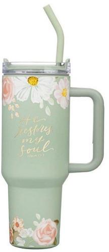 1220000720411 He Restores My Soul Stainless Steel Travel Tumbler Psalm 23:3