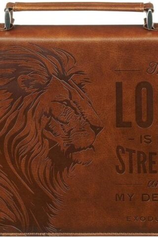1220000722583 Premium Classic Vegan Leather Bible Cover for Men & Women: Lord is My Strength I