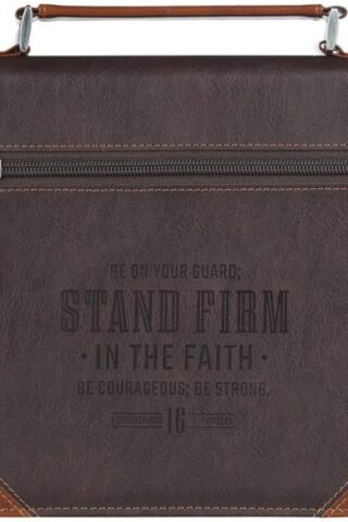1220000723061 Premium Classic Vegan Leather Bible Cover for Men & Women: Stand Firm Inspiratio