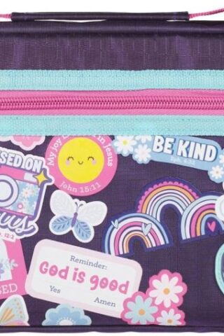 6006937170667 Sturdy Polyester Fashion Bible Cover for Girls: I Am Strong Inspirational Script