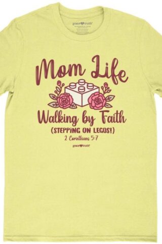 612978644911 Grace And Truth Mom Life Walking By Faith Stepping On Legos (Large T-Shirt)