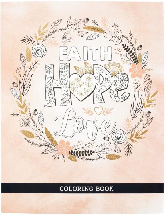 9781432127329 Faith Hope Love Inspirational Coloring Book for Adults and Teens with Scripture